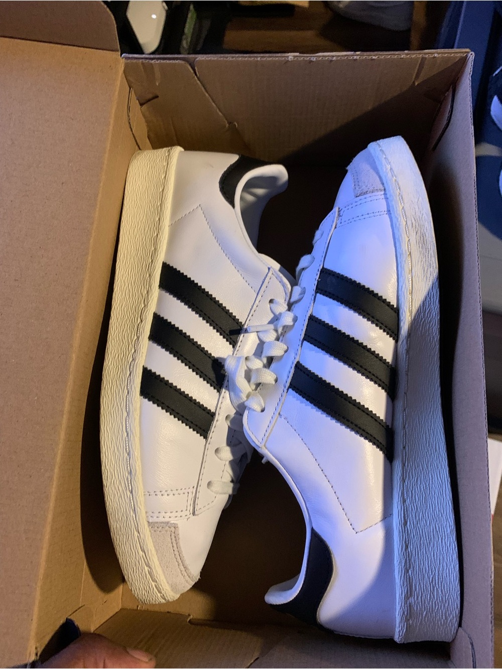 adidas White Sneakers with Black Three-Stripes - Men